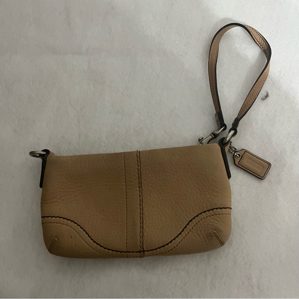 Tan Leather Wristlet